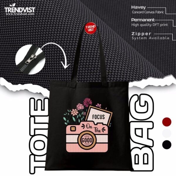 Focus Tote Bag (Black) With inner pocket