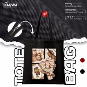 Drawing Tote Bag (Black) With inner pocket