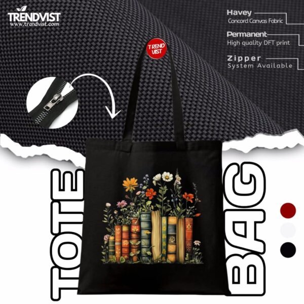 Books garden Tote Bag (Black) With inner pocket