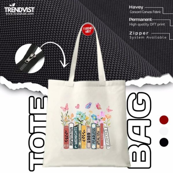 Study Books Garden Tote Bag (white) With inner pocket