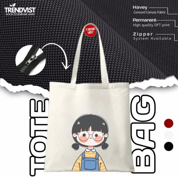 Innocent girl Tote Bag (white) With inner pocket