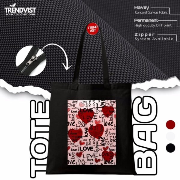 Love Tote bag (black) With inner pocket