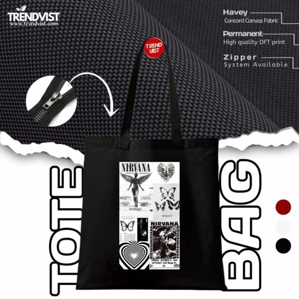 Nirvana Tote bag (black) With inner pocket