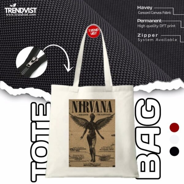 Nirvana Tote bag (white) With inner pocket