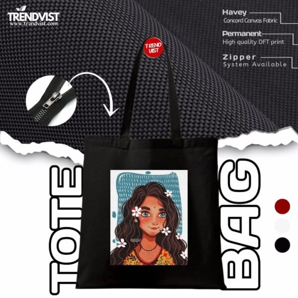 Paint Girl Tote bag (black) With inner pocket