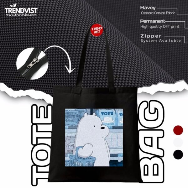Tofu Tote bag (black) With inner pocket
